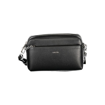 Calvin Klein Black Polyethylene Women Handbag with adjustable strap and pockets.