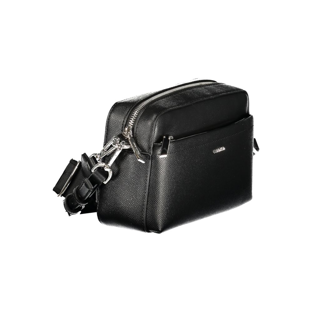 Calvin Klein Black Polyethylene Women Handbag with adjustable straps and sleek design for versatile carrying options.