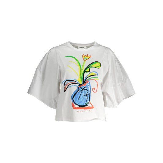 Desigual White Cotton Women T-Shirt DE-19502-S