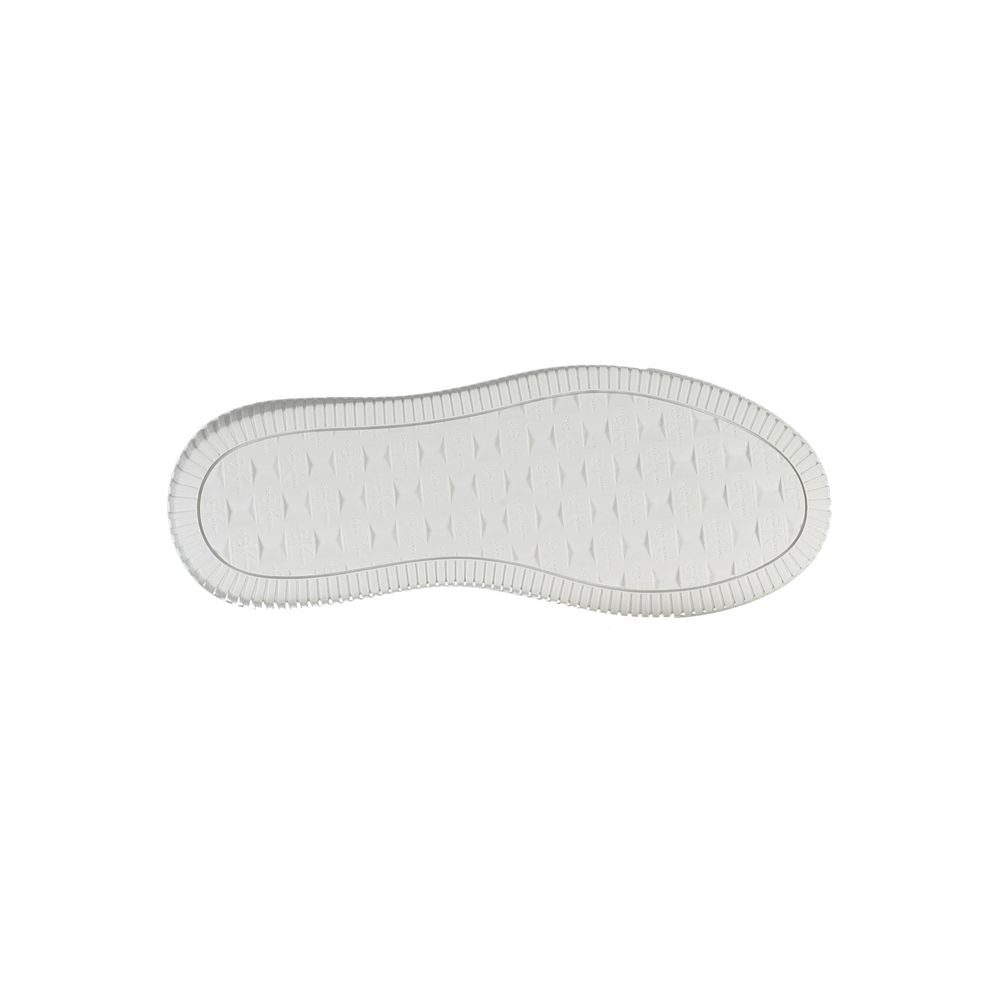 Sole of Calvin Klein Black Polyester Women Sneaker, showcasing durable and sustainable design with contrasting details.