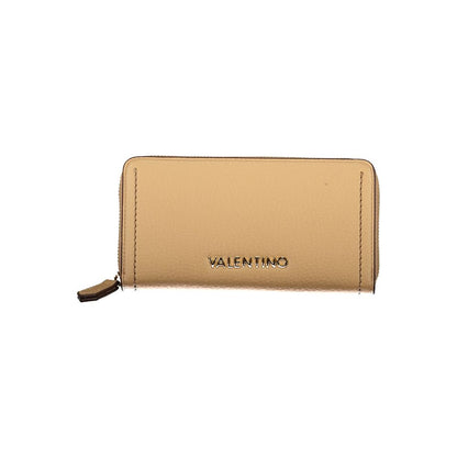 Mario Valentino Beige Polyethylene Women Wallet with iconic logo on display