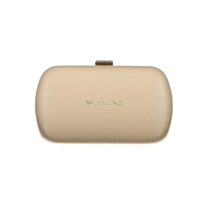 Mario Valentino Beige Polyethylene Women Handbag with logo and snap closure.