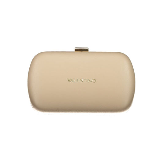 Mario Valentino Beige Polyethylene Women Handbag with logo and snap closure.