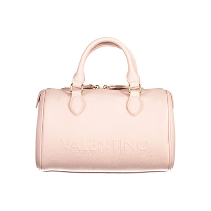 Mario Valentino Pink Polyethylene Women Handbag with handles and shoulder strap, eco-friendly luxury fashion accessory.