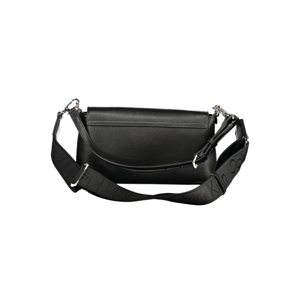 Calvin Klein Black Polyethylene Women Handbag with adjustable strap, showcasing sleek design and versatile style for modern fashionistas.
