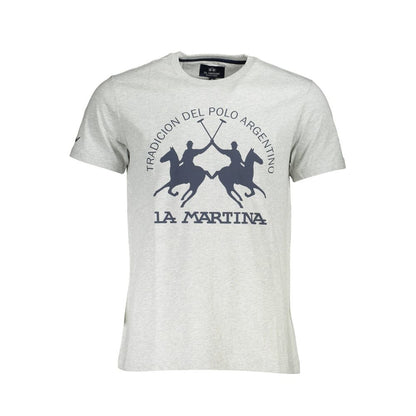 La Martina Brown Cotton Men T-Shirt with iconic logo and regular fit
