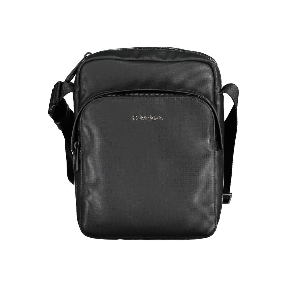 Calvin Klein Black Polyester Men Shoulder Bag with adjustable strap and secure pockets.