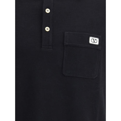 Valentino Black Cotton Polo Shirt