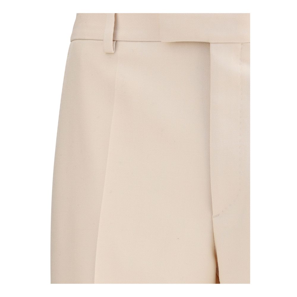Valentino Cream Fleece Wool Dress Pants