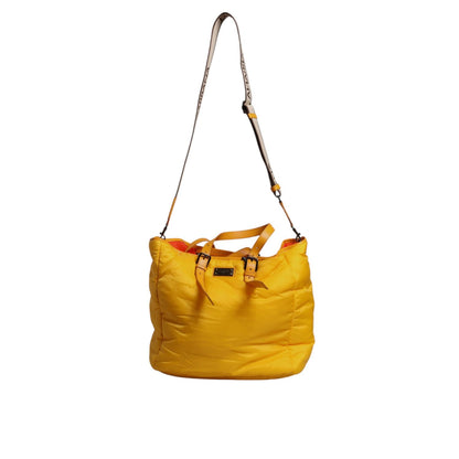 Dolce & Gabbana Yellow Orange Nylon Logo Plaque Hand Shoulder Tote Bag