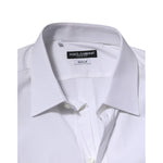 Dolce & Gabbana White Cotton GOLD Long Sleeves Formal Shirt