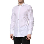 Dolce & Gabbana White Cotton GOLD Long Sleeves Formal Shirt TSH906844-40