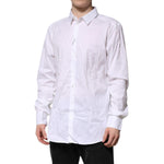 Dolce & Gabbana White Cotton GOLD Long Sleeves Formal Shirt TSH906848-44