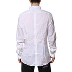 Dolce & Gabbana White Cotton GOLD Long Sleeves Formal Shirt TSH906848-44