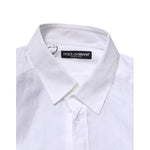 Dolce & Gabbana White Cotton Long Sleeves Collared Formal Shirt TSH906850-41