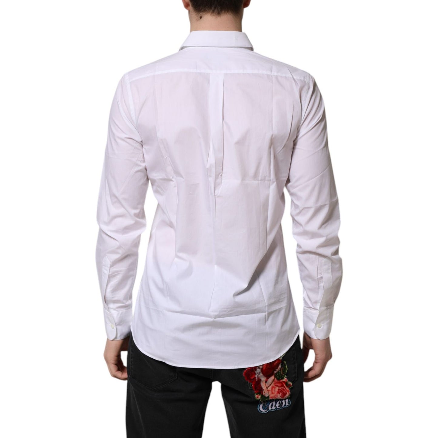 Dolce & Gabbana White Collared Long Sleeves Dress Formal Shirt