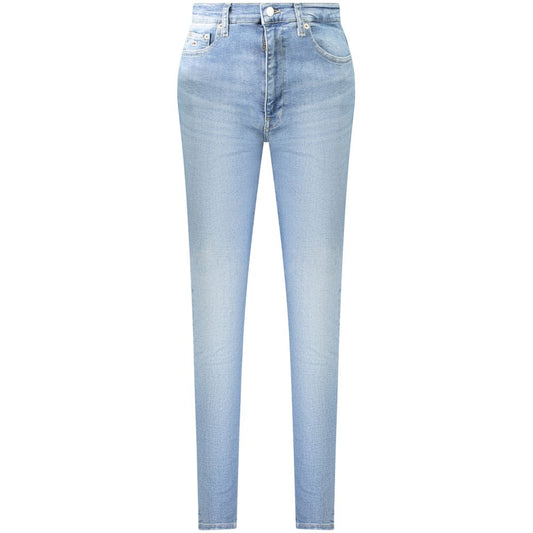 Tommy Hilfiger Blue Cotton Women Jeans with washed effect and iconic logo