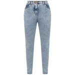 Balmain Blue Cotton Women's High-Waisted Jean