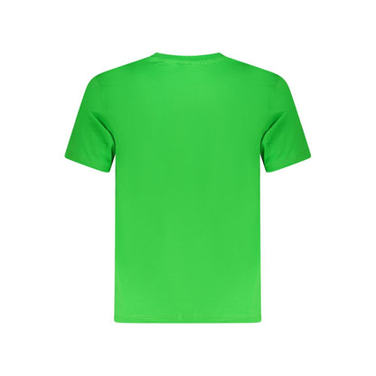 North Sails Green Cotton Men T-Shirt back view with short sleeves and crew neck detailing.