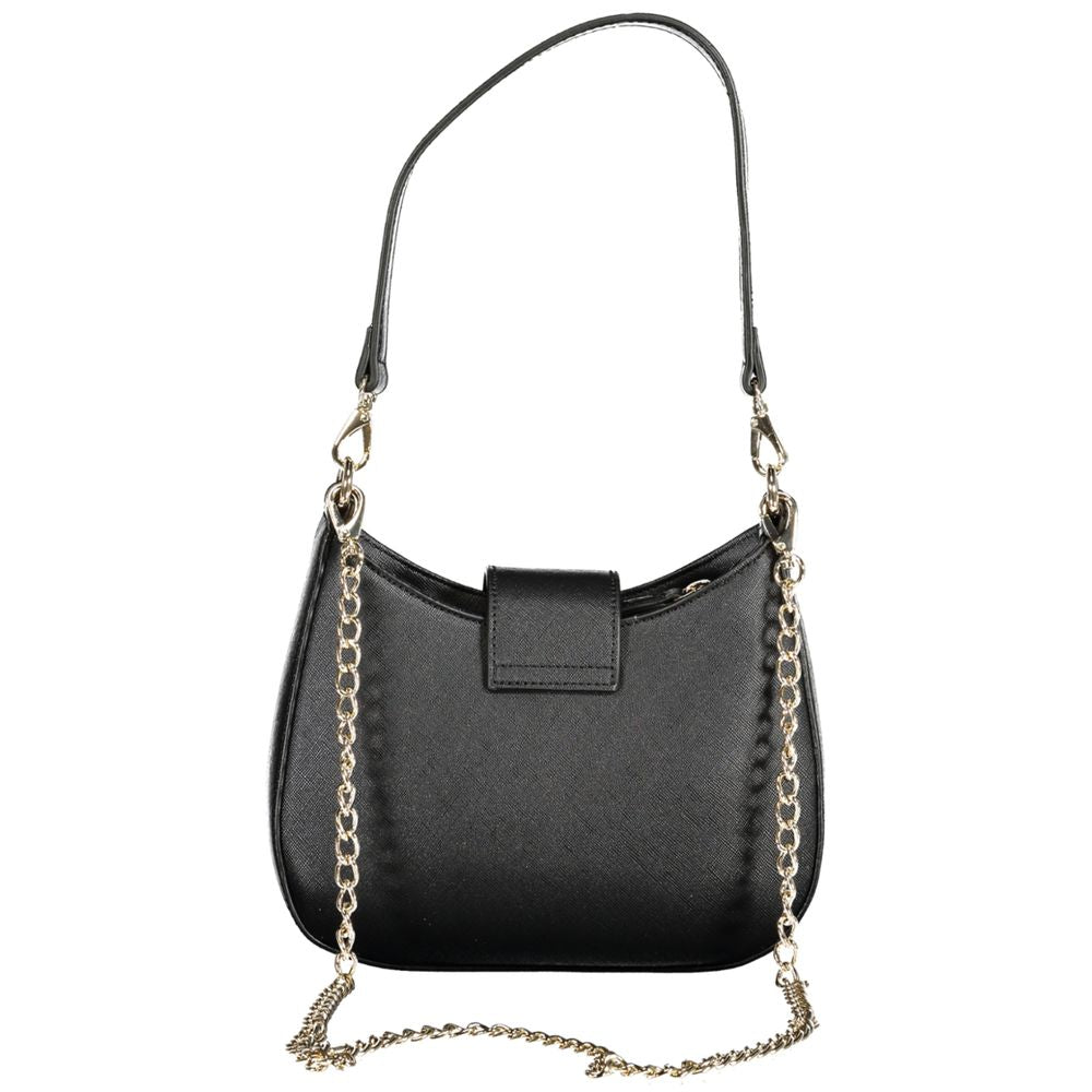 Mario Valentino Black Polyethylene Women Handbag with chain strap