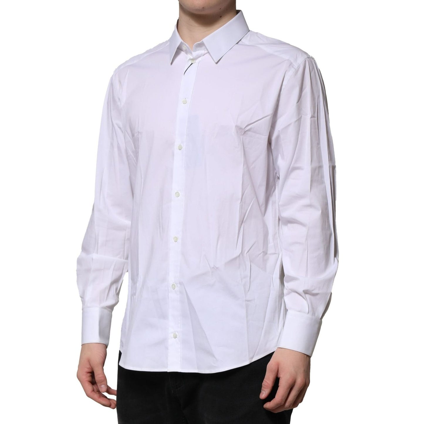 Dolce & Gabbana White GOLD Long Sleeves Dress Formal Shirt TSH906874-40