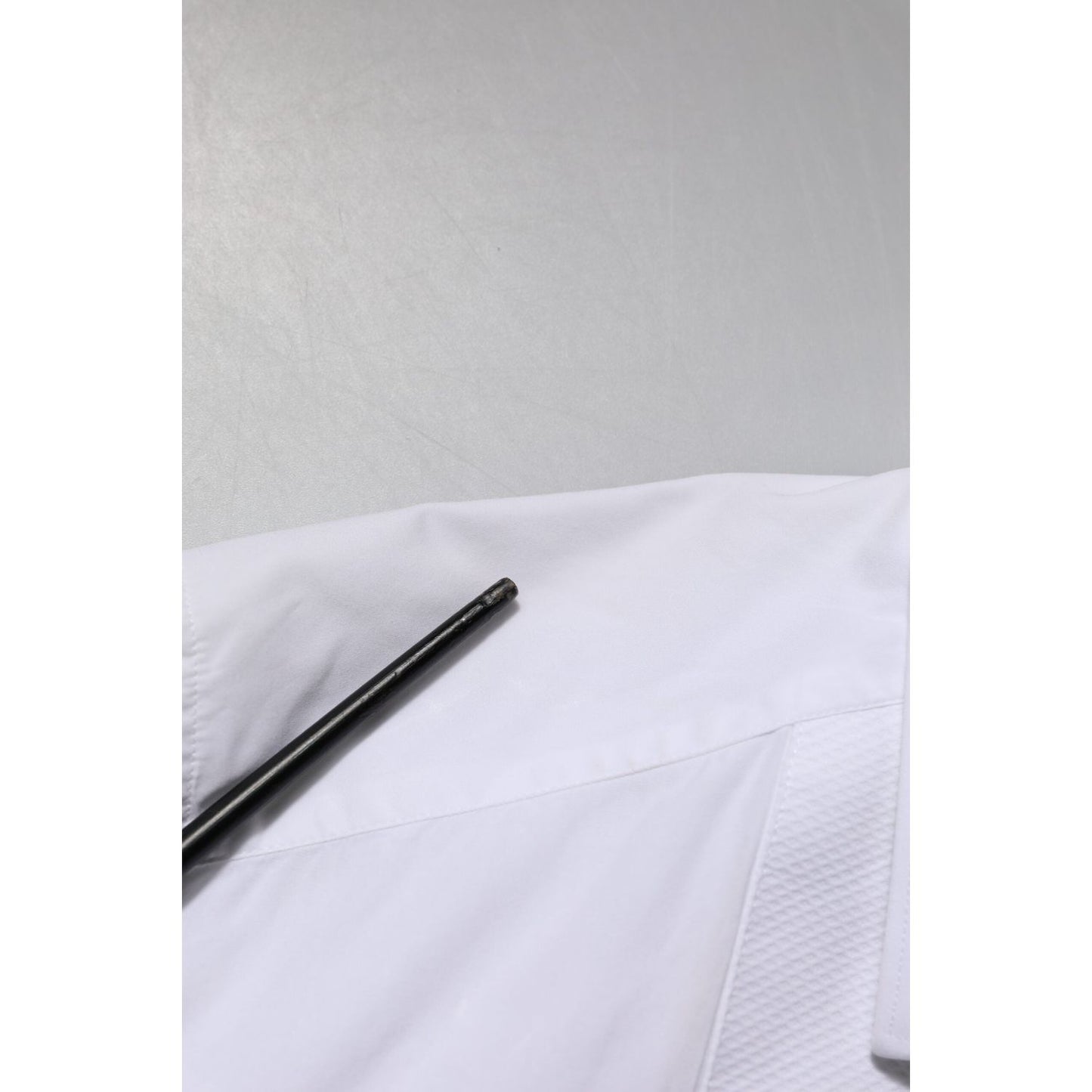 Dolce & Gabbana White GOLD Long Sleeve Dress Men Formal Shirt