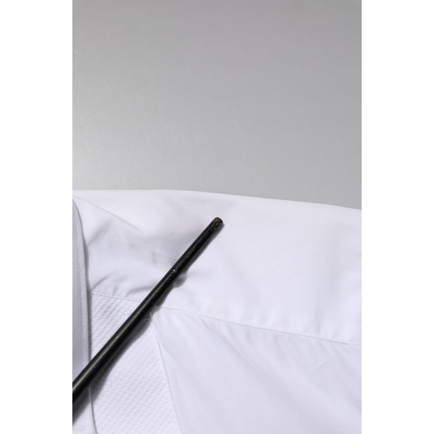 Dolce & Gabbana White GOLD Long Sleeve Dress Men Formal Shirt