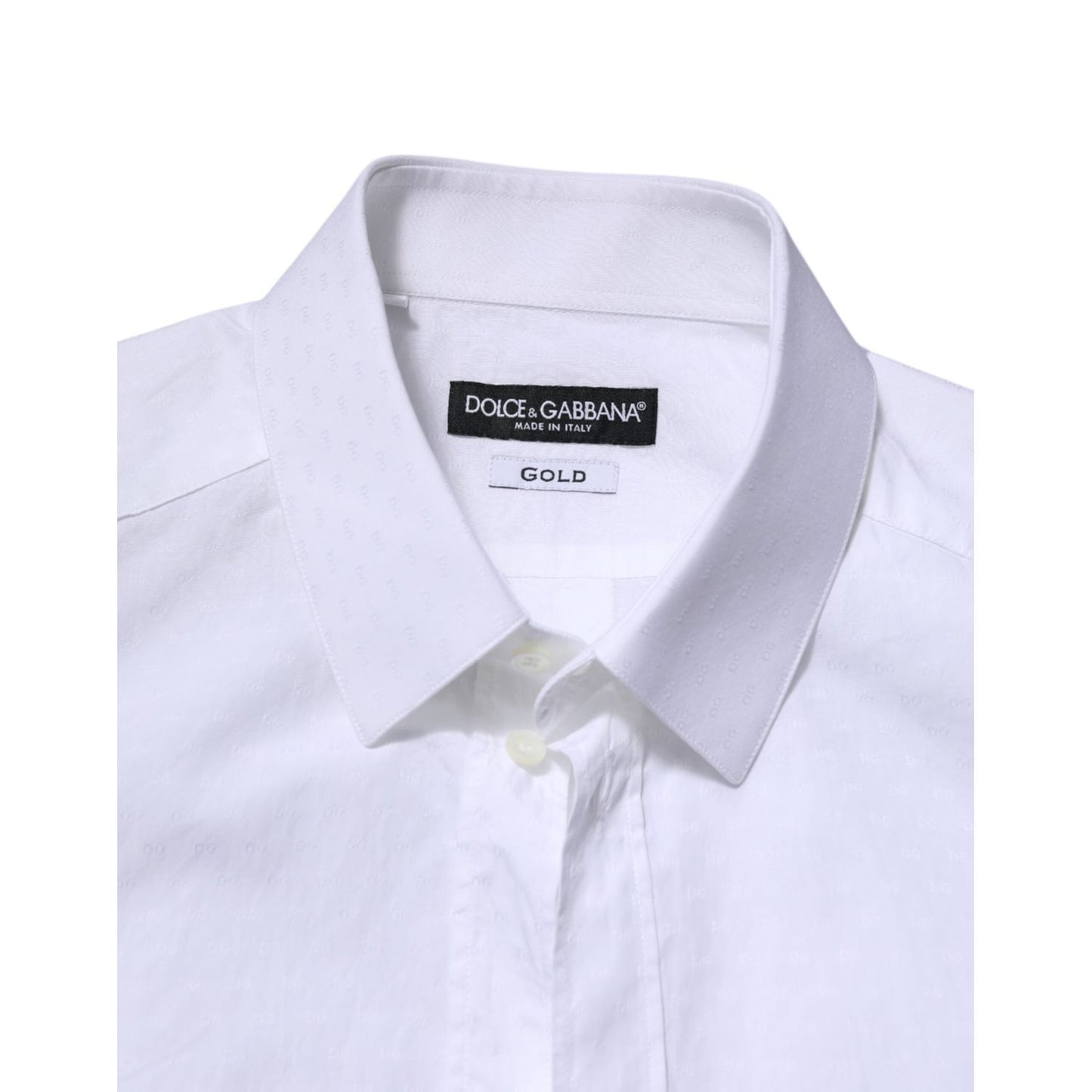 Dolce & Gabbana White GOLD Long Sleeve Dress Men Formal Shirt TSH906880-39