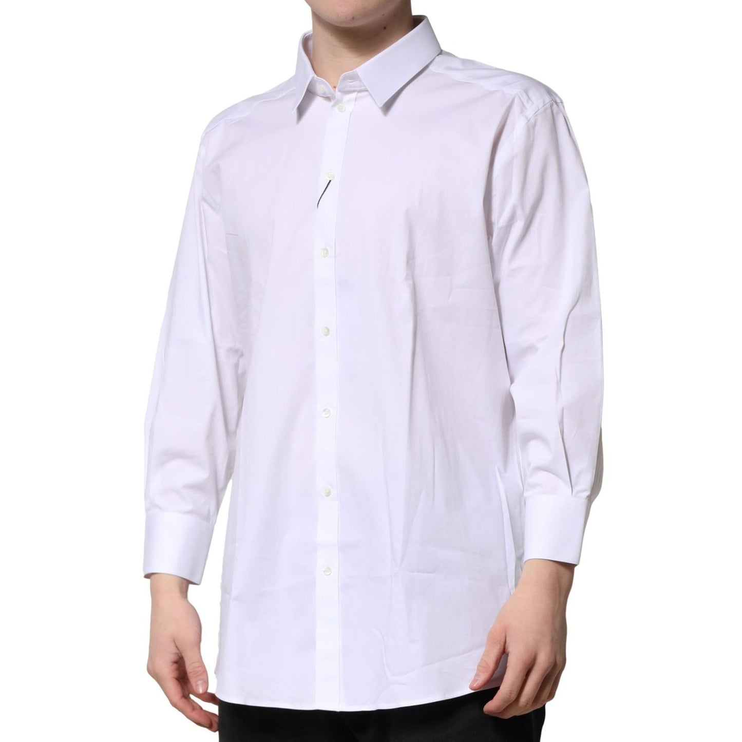 Dolce & Gabbana White GOLD Long Sleeve Dress Men Formal Shirt TSH906881-43