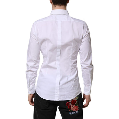 Dolce & Gabbana White GOLD Long Sleeve Dress Formal Shirt