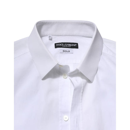 Dolce & Gabbana White GOLD Long Sleeve Dress Formal Shirt