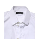 Dolce & Gabbana White GOLD Cotton Long Sleeve Men Formal Shirt TSH906908-38