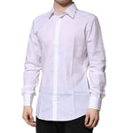 Dolce & Gabbana White GOLD Cotton Long Sleeves Men Formal Shirt TSH906918-41