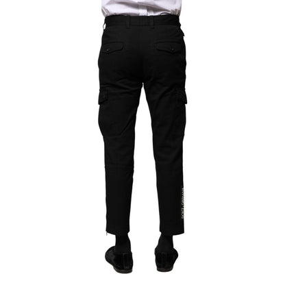 Dolce & Gabbana Black Cotton Formal Men Cropped Pants