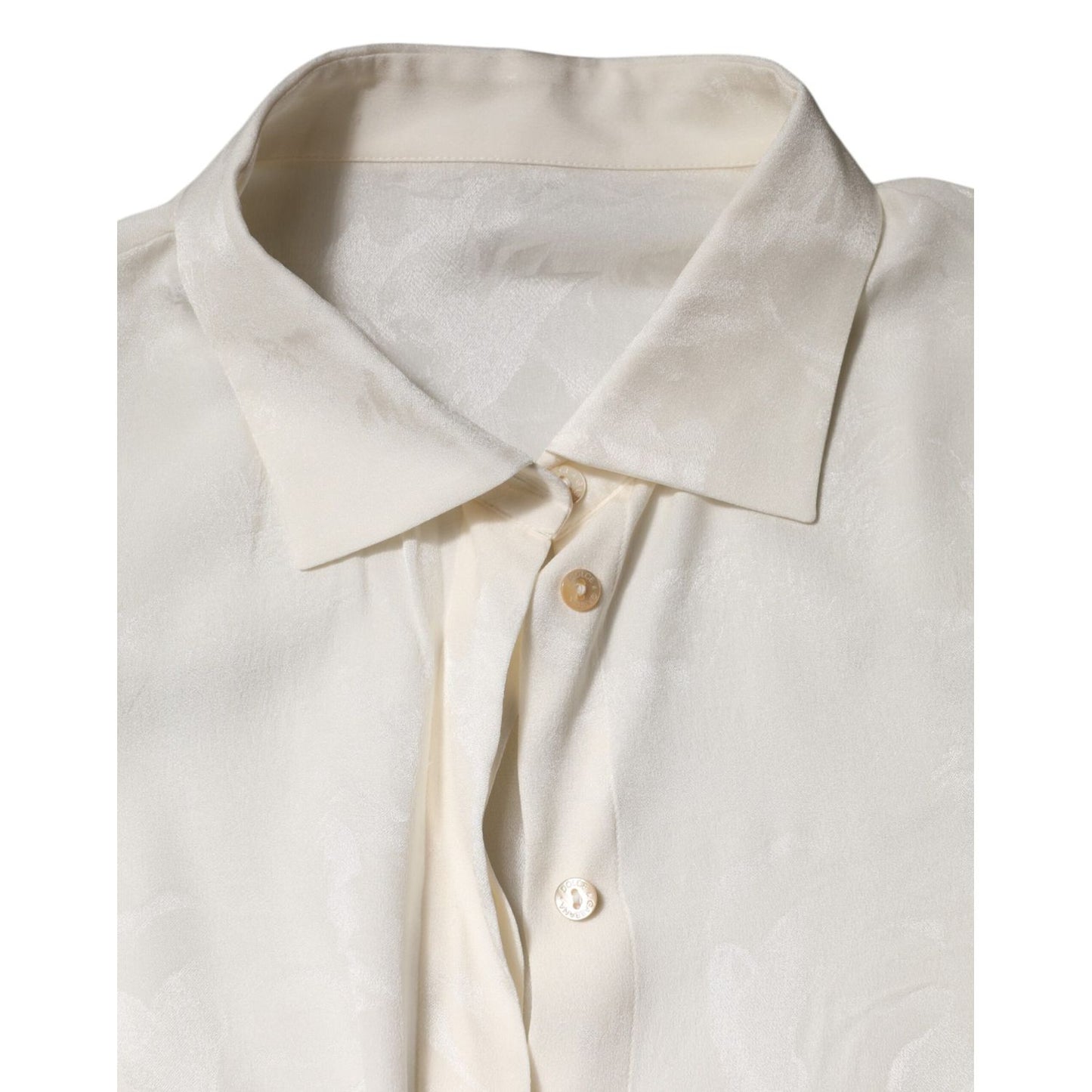 Dolce & Gabbana White Button Down Long Sleeves Blouse Top