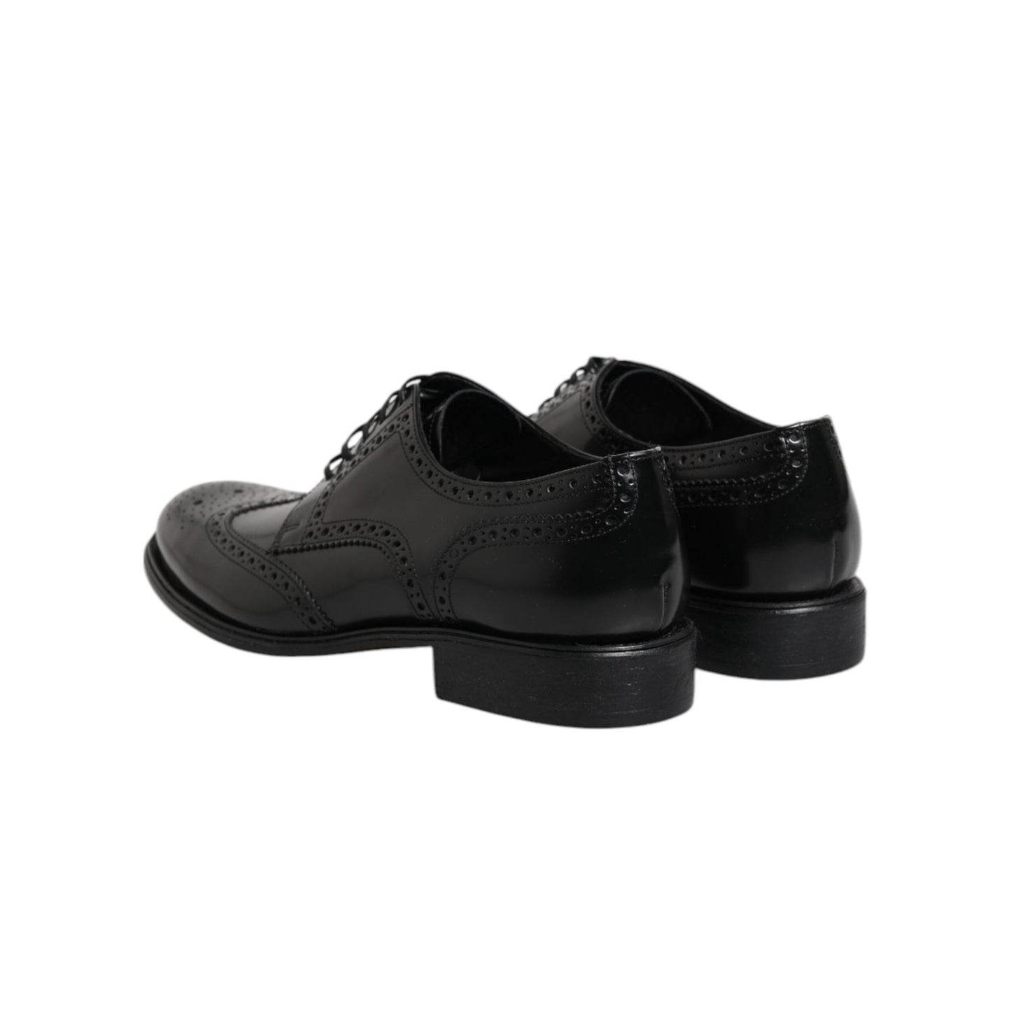 Dolce & Gabbana Black Leather Derby Wingtip Formal Shoes MV7256-41