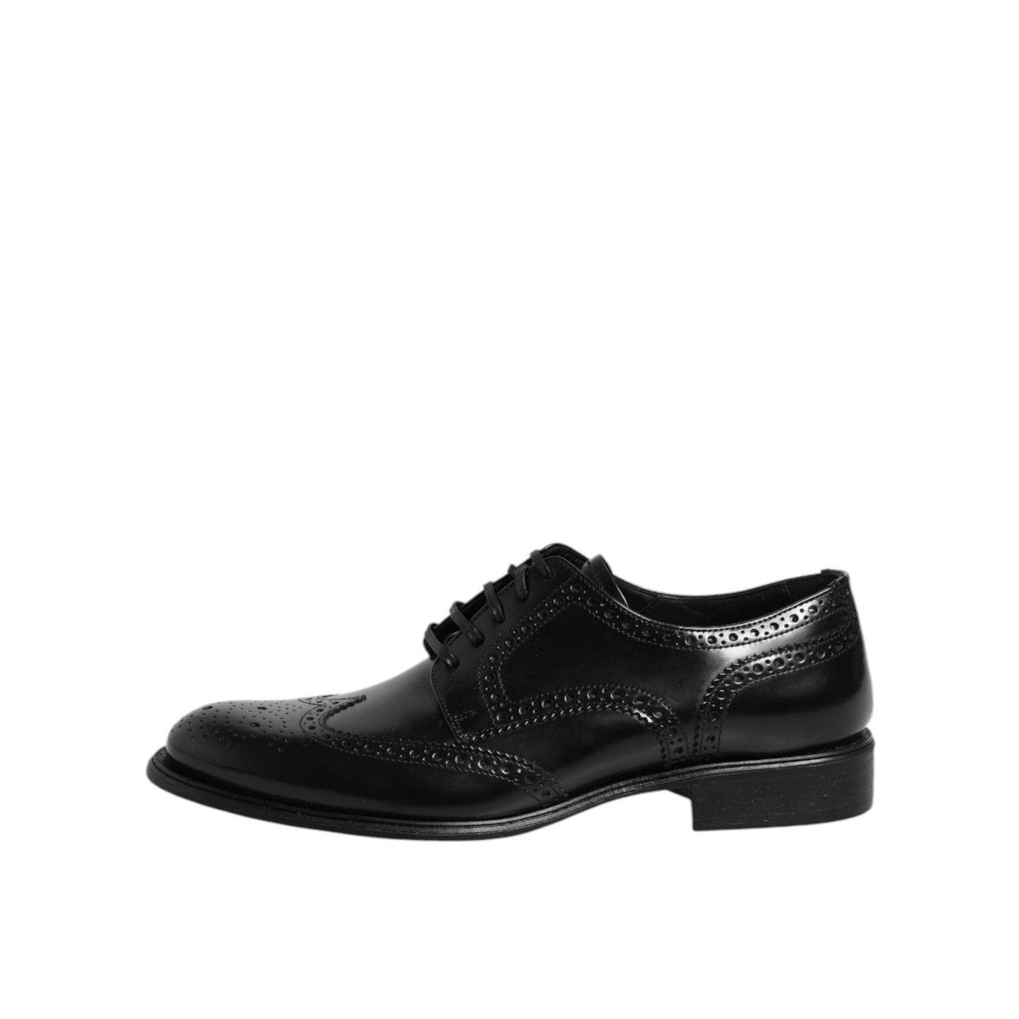 Dolce & Gabbana Black Leather Derby Wingtip Formal Shoes MV7256-41