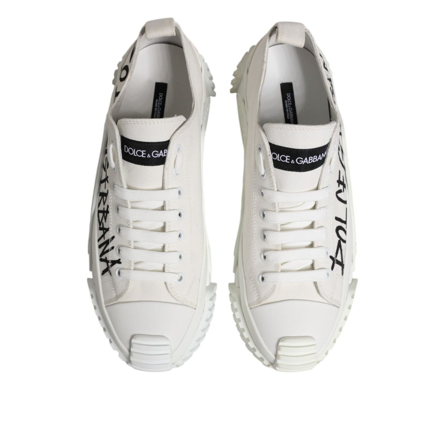 Dolce & Gabbana White Cotton NS1 Low Top Sneakers Shoes