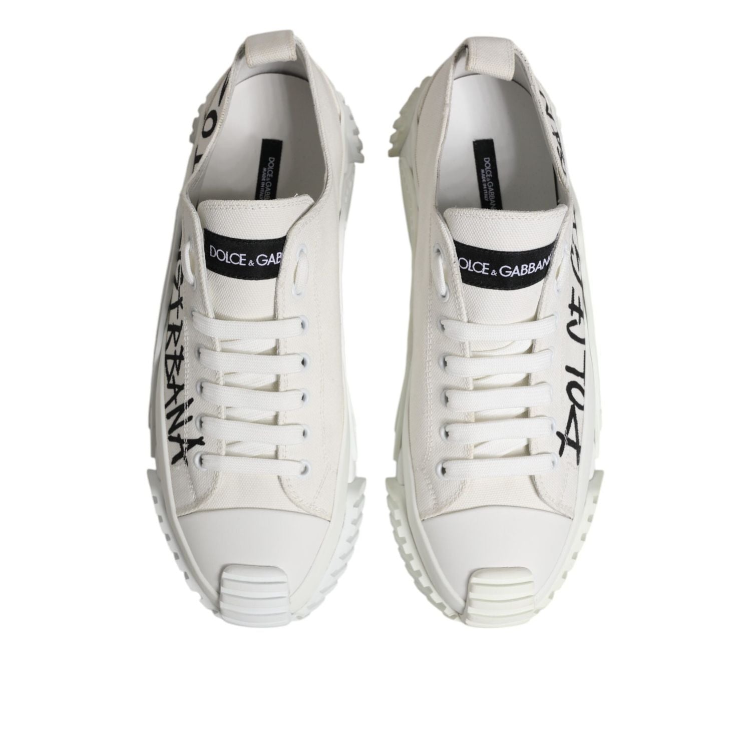 Dolce & Gabbana White Cotton NS1 Low Top Sneakers Shoes
