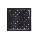 Dolce & Gabbana Black Silk Pocket Square with DG logo print, handmade silk twill, 32x32 cm, made in Italy.