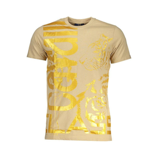 Cavalli Class Beige Cotton T-Shirt CA-28611-L