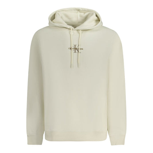 Calvin Klein White Cotton Men Sweater with embroidery, eco-friendly fabric, sustainable fashion, luxury hoodie, EG origin.