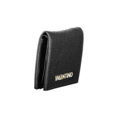 Mario Valentino Black Polyethylene Wallet with logo, automatic closure, card spaces, coin purse, recycled material.