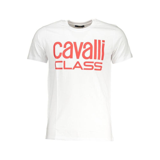 Cavalli Class White Cotton T-Shirt