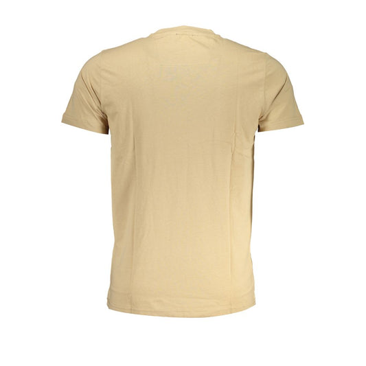Cavalli Class Beige Cotton T-Shirt CA-28571-XL