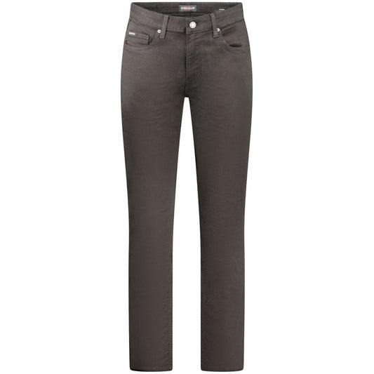 Guess Jeans Black Cotton Men Slim Jean with 5-pocket design and logo