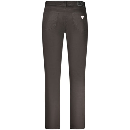 Back view of Guess Jeans Black Cotton Men Slim Jean showcasing the 5-pocket design and iconic logo.