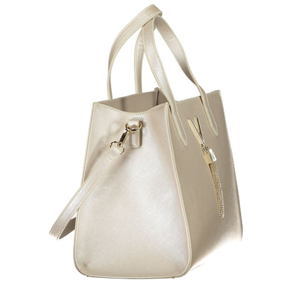 Mario Valentino Gray Polyethylene Women Handbag with sleek design and adjustable strap, showcasing modern fashion-forward style.