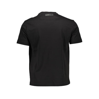 Back view of Plein Sport Black Cotton Men T-Shirt with crew neck and short sleeves.