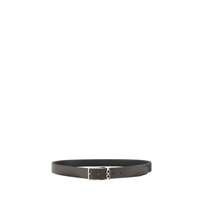 Ferragamo Black Calf Leather Bos Taurus Regular Belt